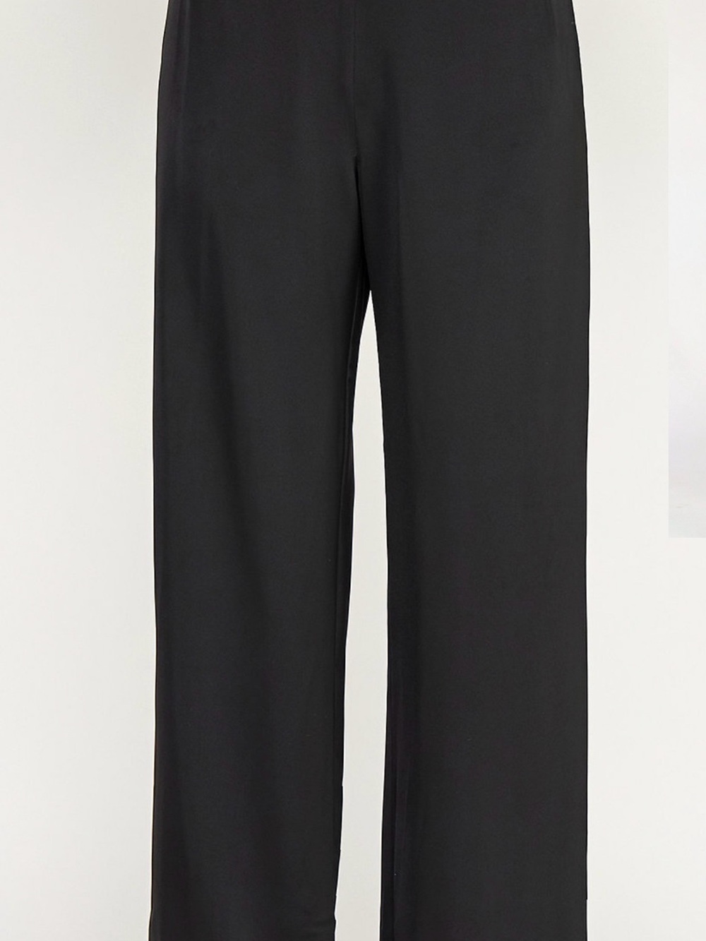 Seni & Cade Black Pull-On Satin Pants with Elastic Waist